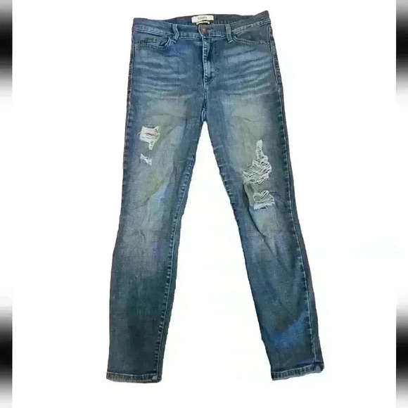 Pistola Womens Light Wash Skinny High Rise Distressed Jeans 28 - Picture 2 of 13